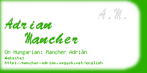 adrian mancher business card