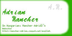 adrian mancher business card